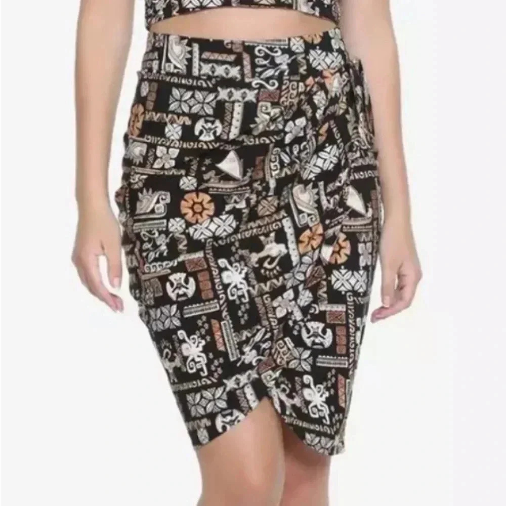 Disney Moana Print Hawaiian Wrap Skirt Size Small - Picture 10 of 11
